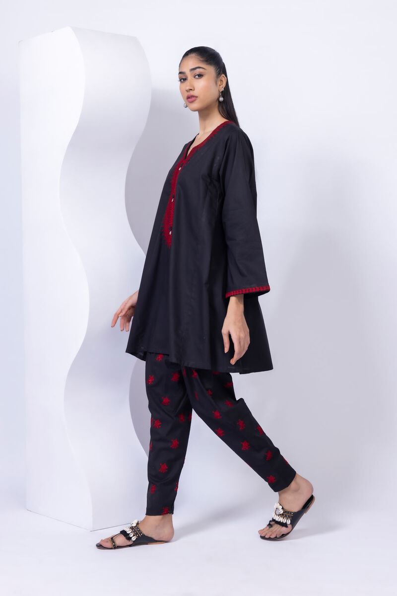 Embroidered | Crosshatch Poplin | Pants | USD 7.50