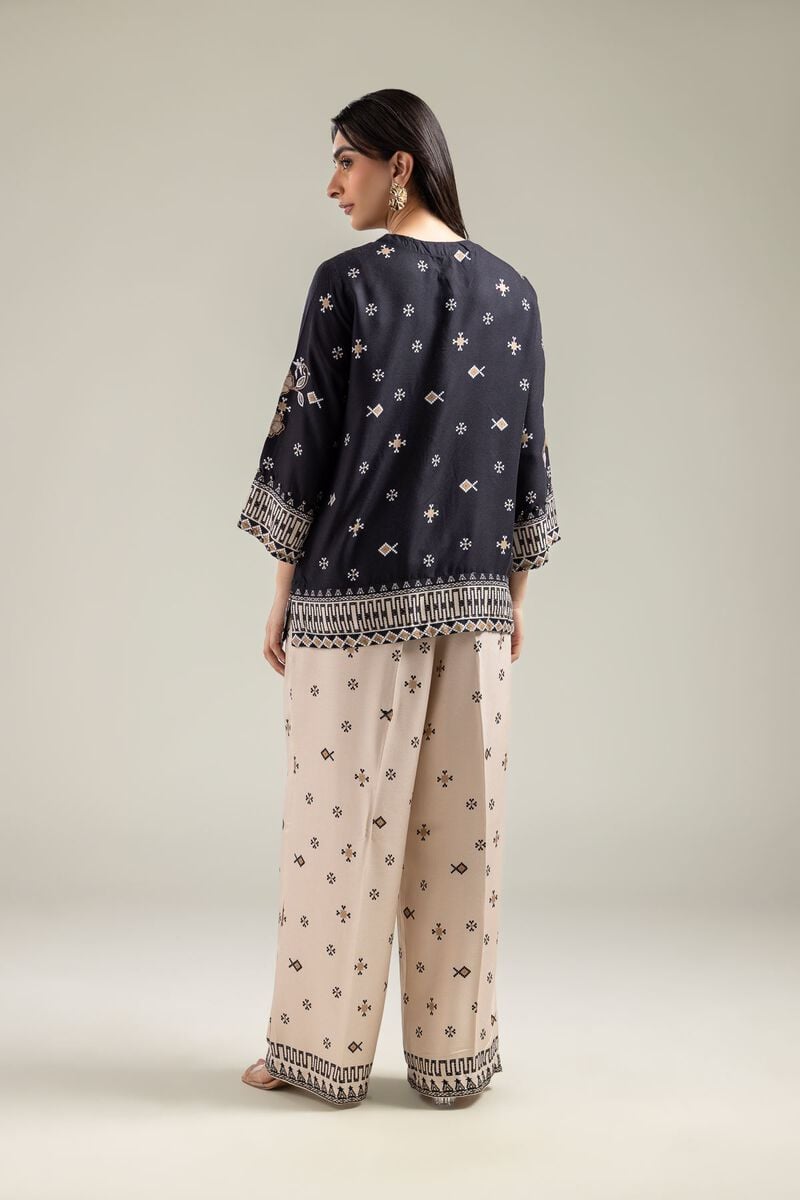 Embroidered | Viscose Crepe | Black Viscose Tunic | USD 40.00