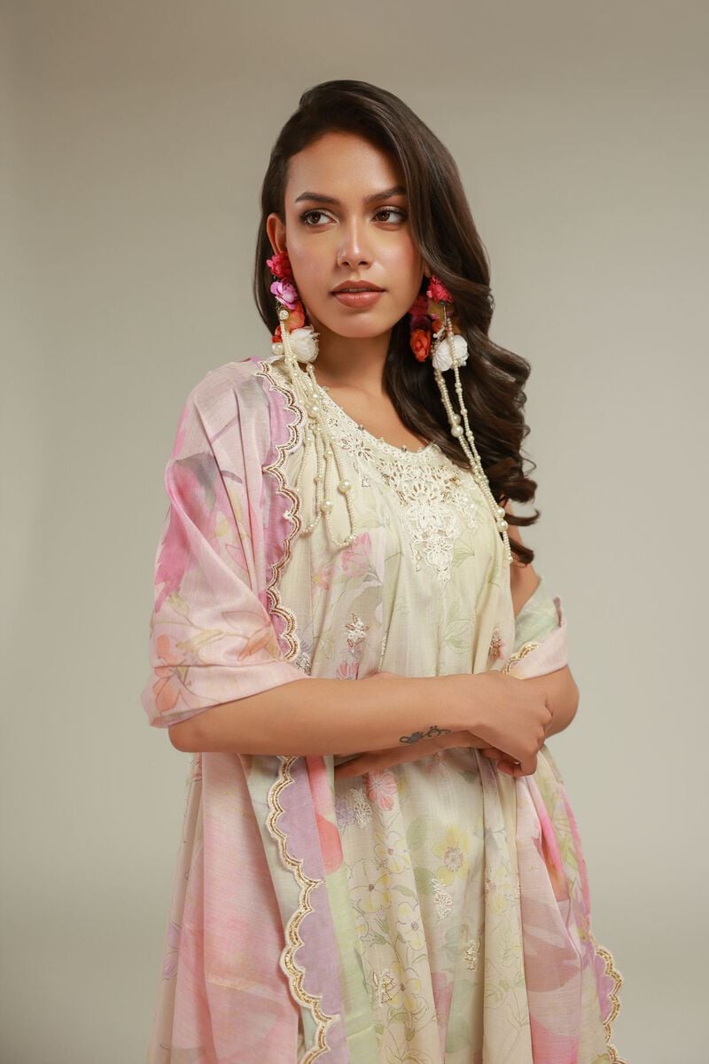 Embroidered | Raw Silk | Sleeveless 3-piece Set | USD 155.00