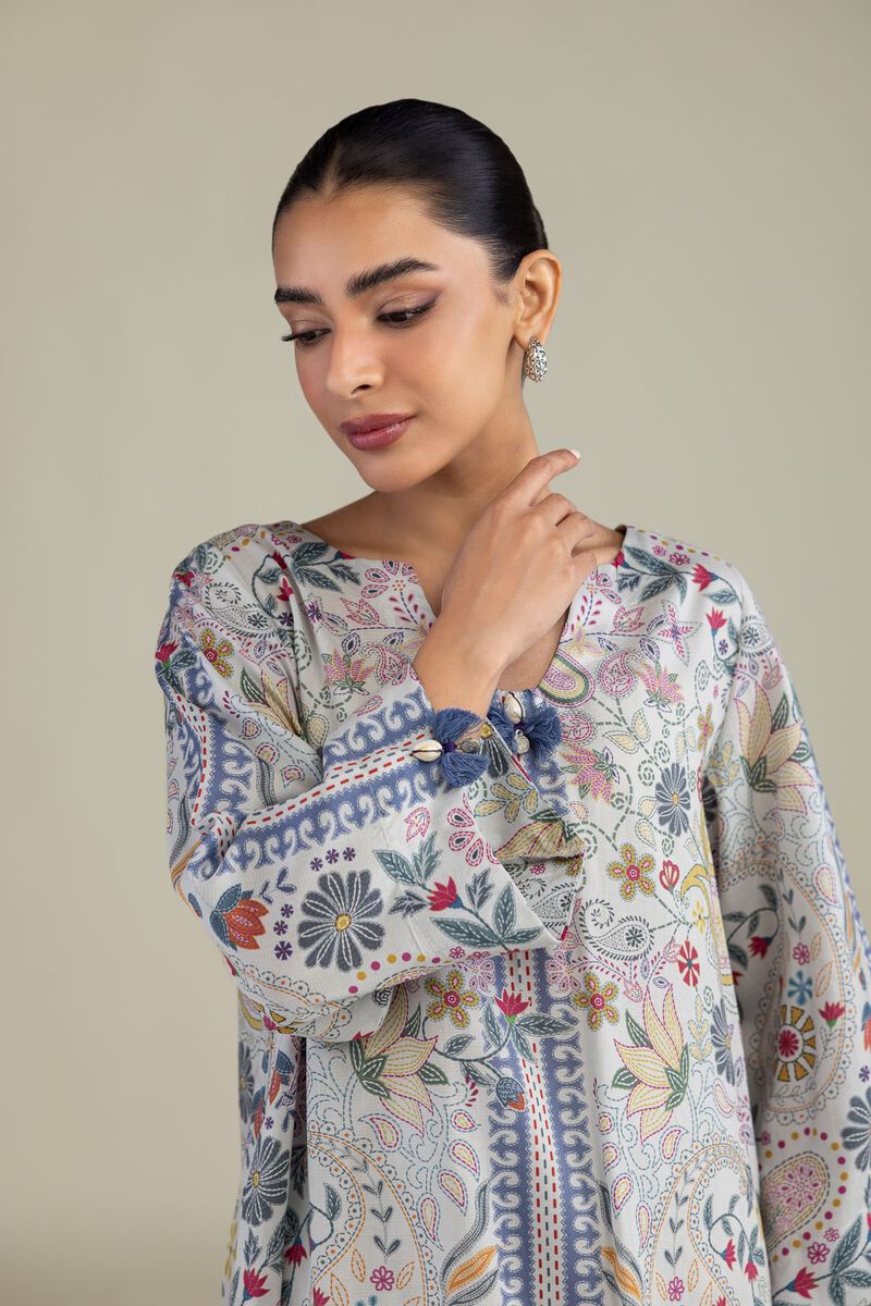 Printed | Textured Weave | Printed Paisley Kurta | USD 35.00