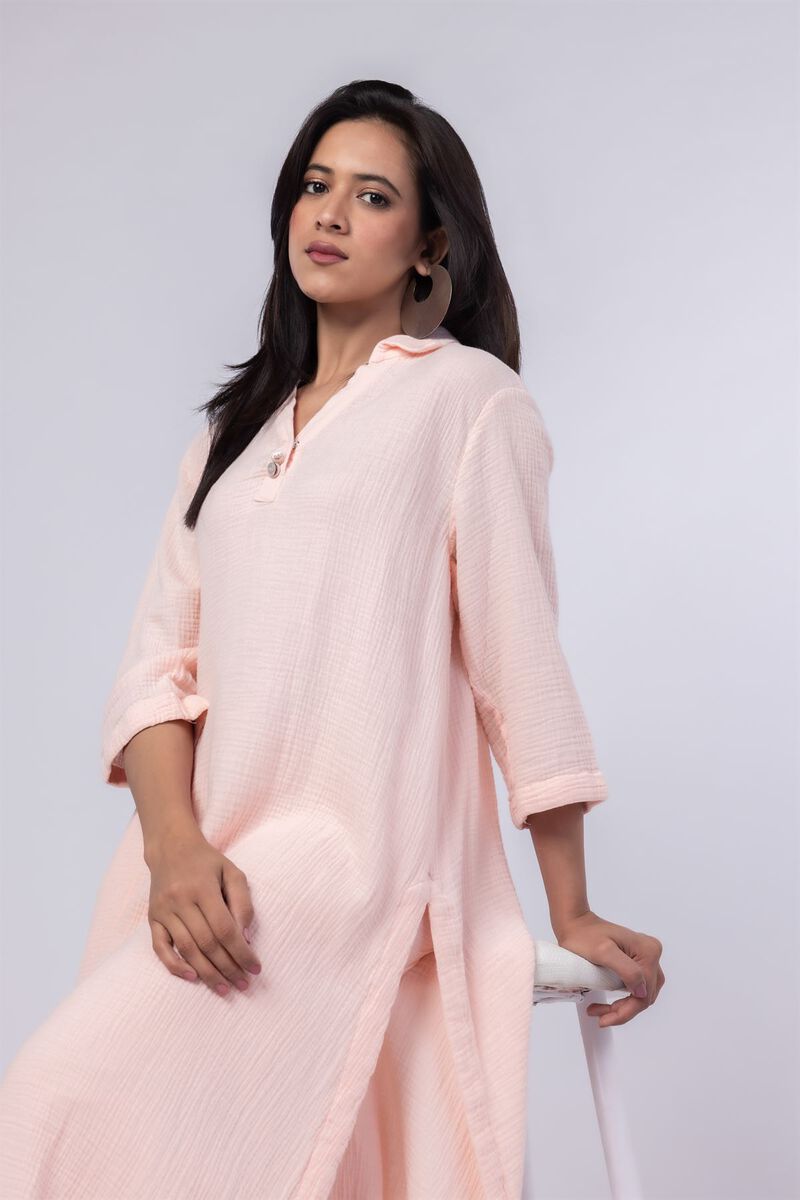 Dyed | Cheese Cloth | Kurta | USD 17.50