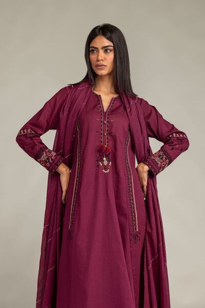 Embroidered | Cotton Dobby | Longline Cotton Kurta | USD 45.00