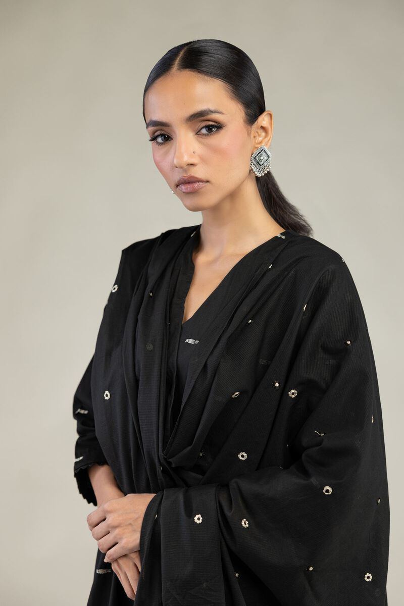 Textured Lawn | Embroidered | Black Lawn Dupatta | USD 35.00
