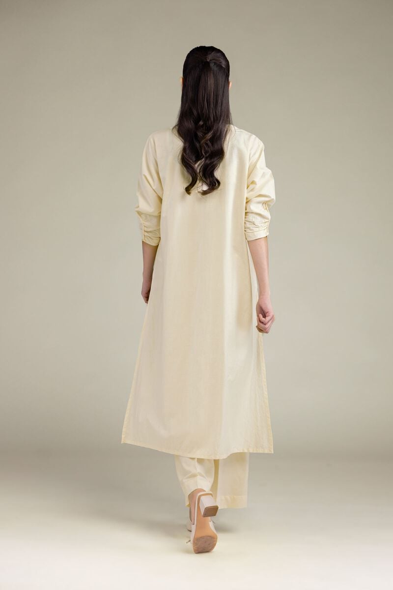 Dyed | Textured Cotton Viscose | Long Cotton Kurta | USD 35.00