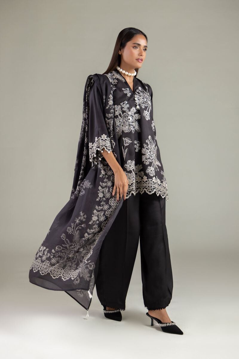 Embroidered | Raw Silk | Geometric Threadwork Dupatta | USD 35.00