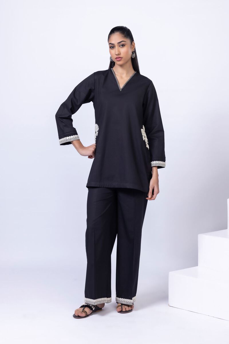 Embroidered | Crosshatch Poplin | Pants | USD 6.00