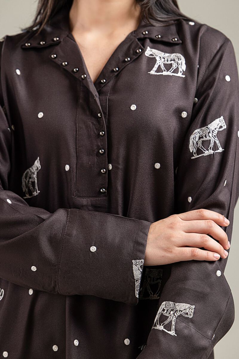 Embroidered | Viscose Crepe | Blouse | USD 40.00