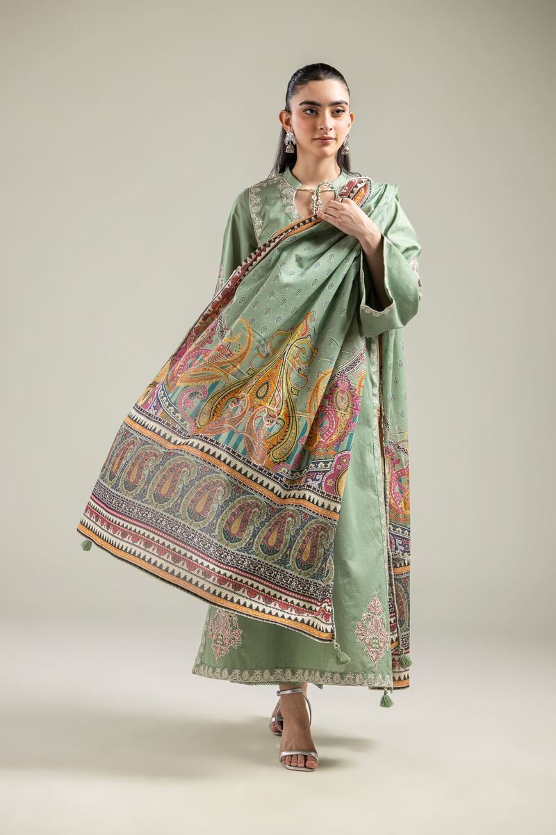 Embroidered | Mesuri | Mint Mesuri Dupatta | USD 25.00