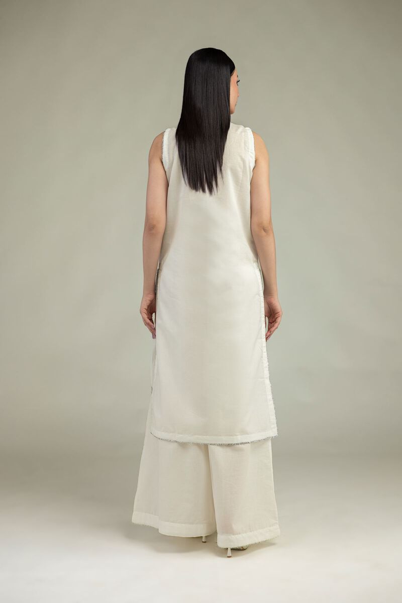 Embroidered | Mesuri | Short Sleeveless Kurta | USD 35.00
