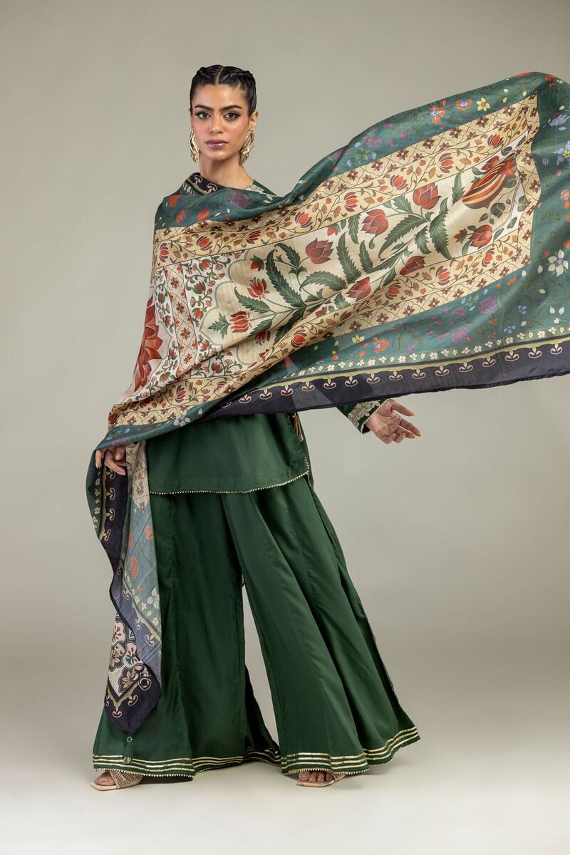 Printed | Polyester Silk | Silk Floral Dupatta | USD 30.00