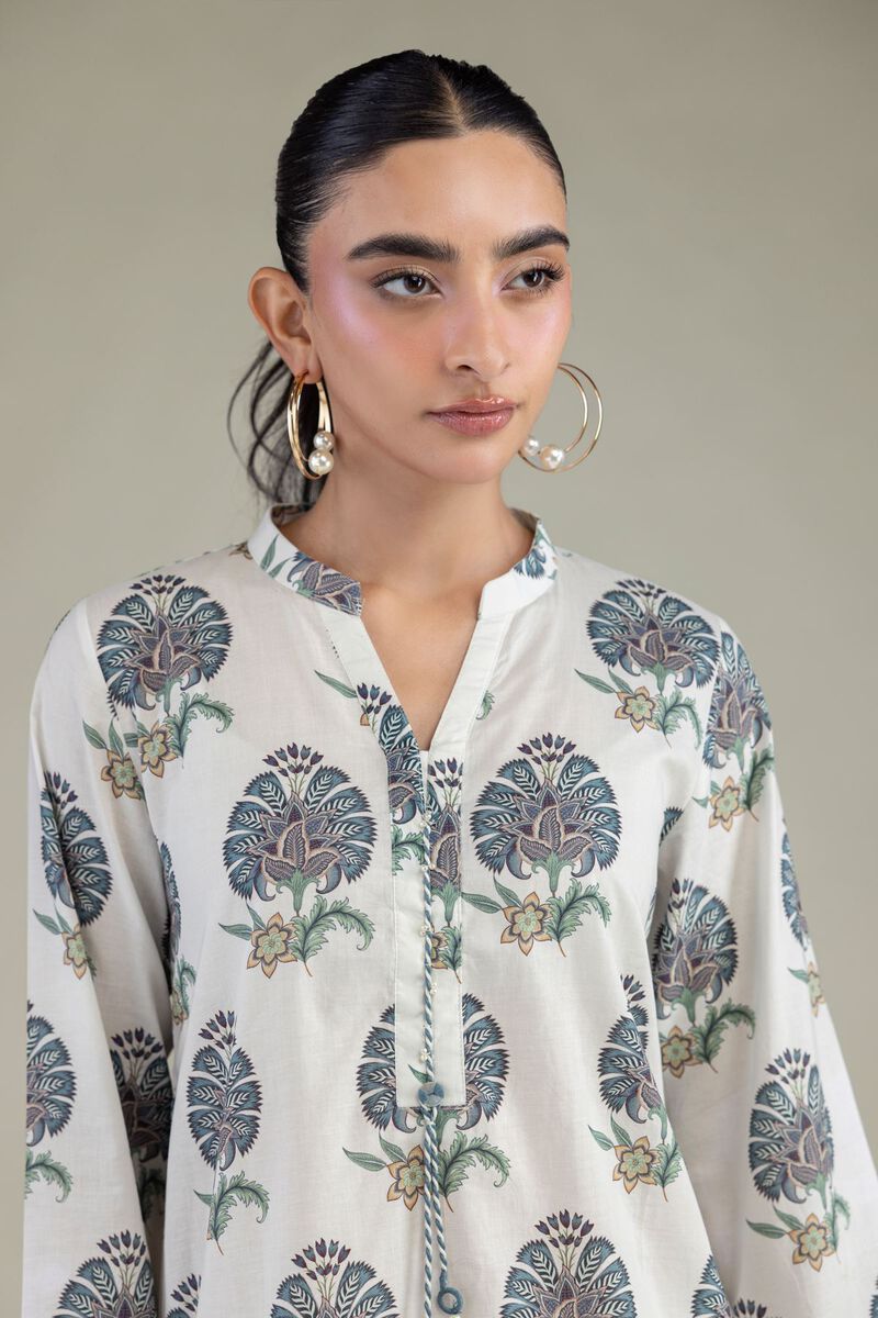 Printed | Cambric | White Printed Kurta | USD 35.00