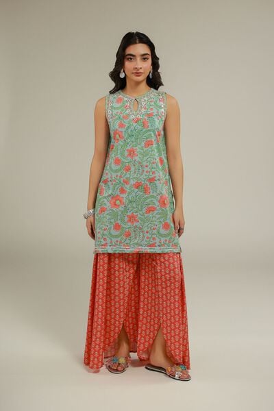 Embroidered | Cotton Viscose | Printed Embroidered Pants | USD 30.00