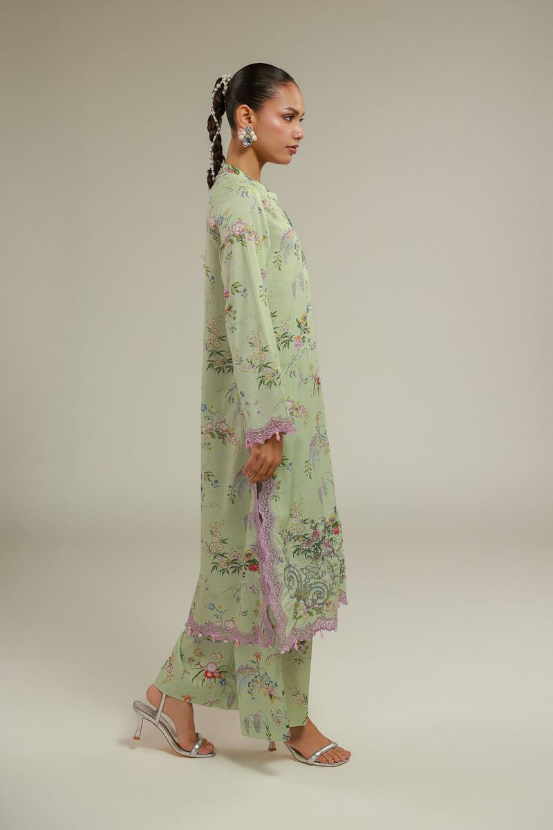 Embroidered | Raw Silk | Floral Longline Kurta | USD 60.00