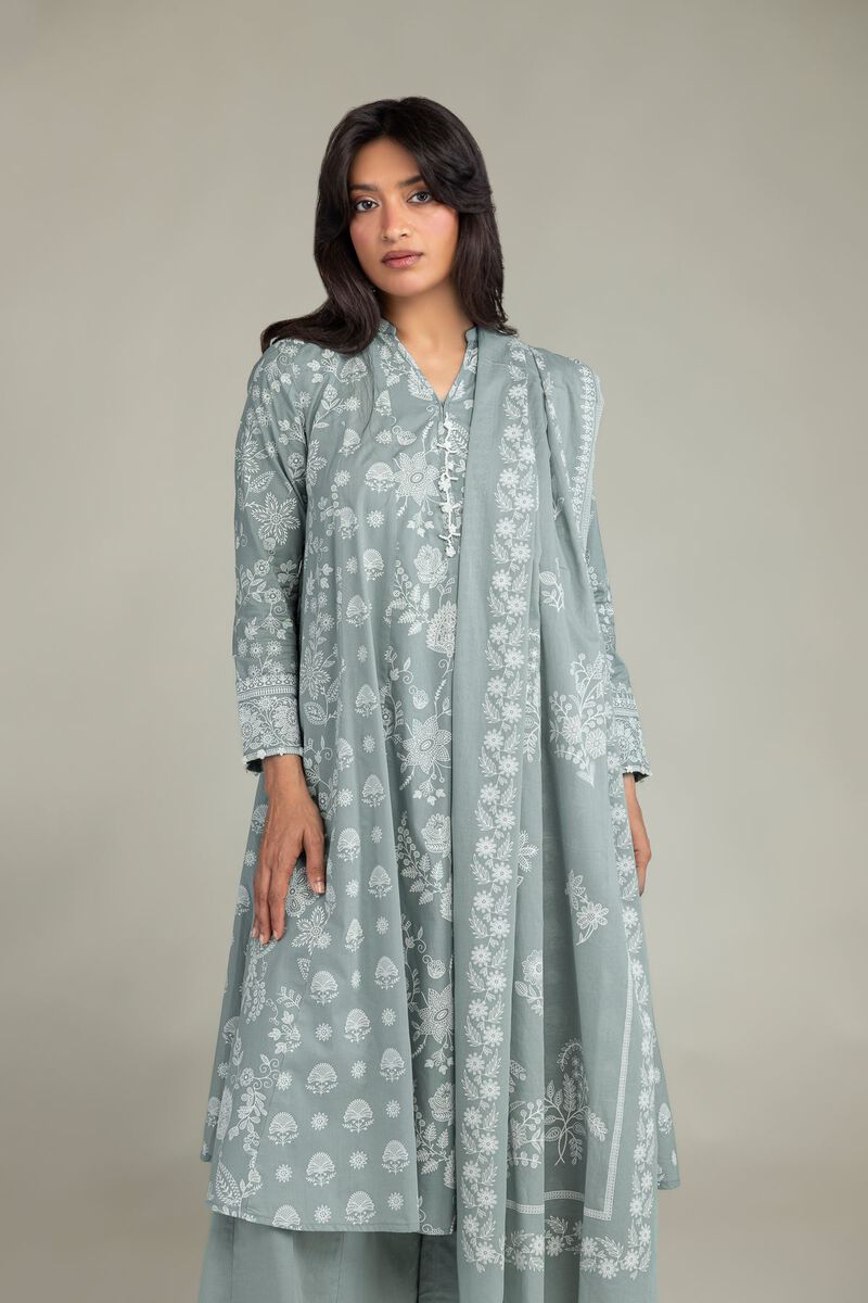 Cambric | Gray Longline Kurta | USD 45.00