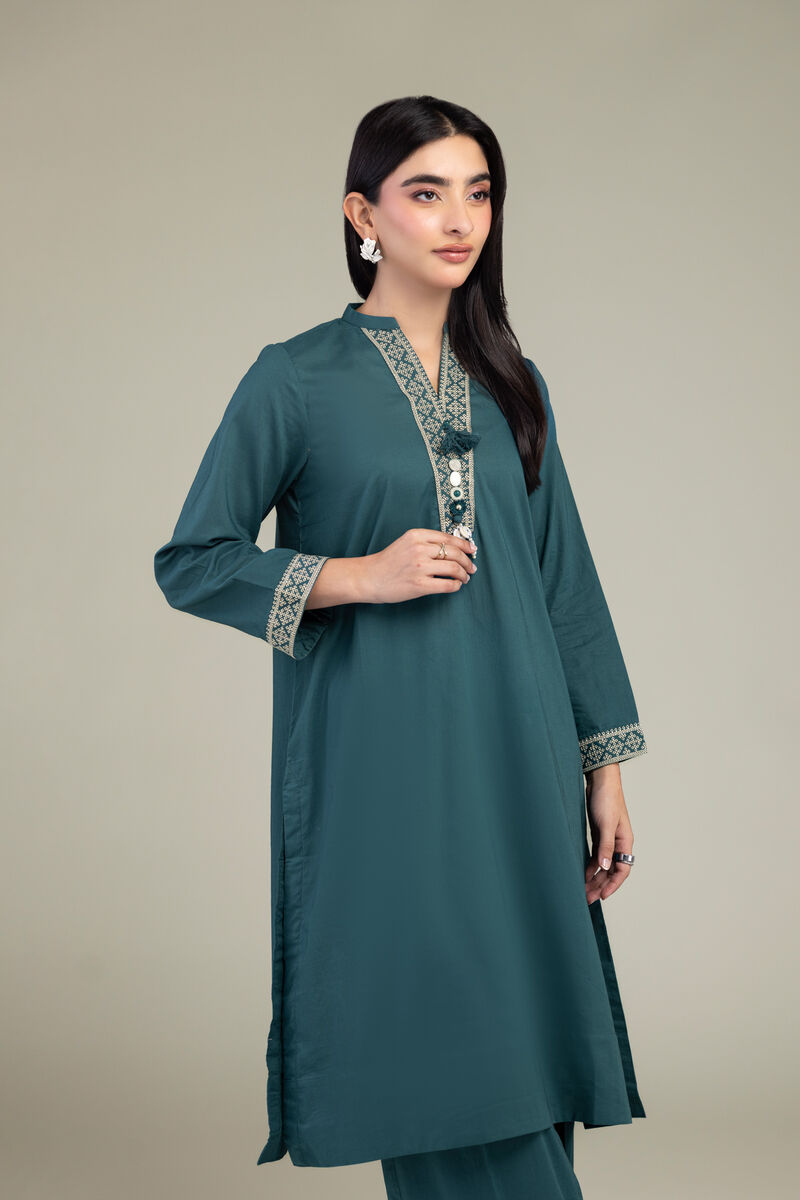 Embroidered | Cambric | V-Neck Cambric Kurta | USD 35.00