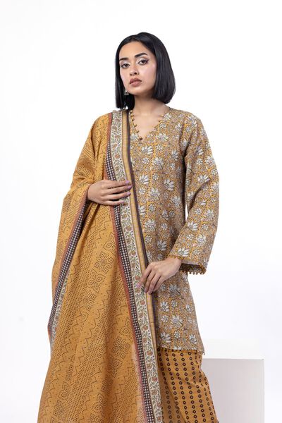 Printed | Textured Cotton | Tailored 3 Piece | USD 45.00