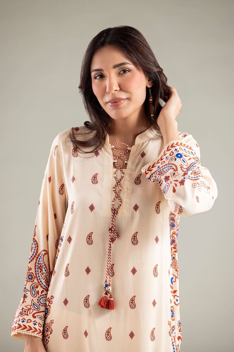 Printed | Viscose | Long Paisley Kurta | USD 35.00