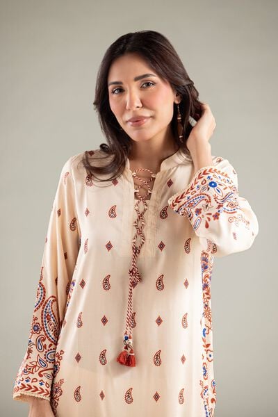 Printed | Viscose | Long Paisley Kurta | USD 35.00