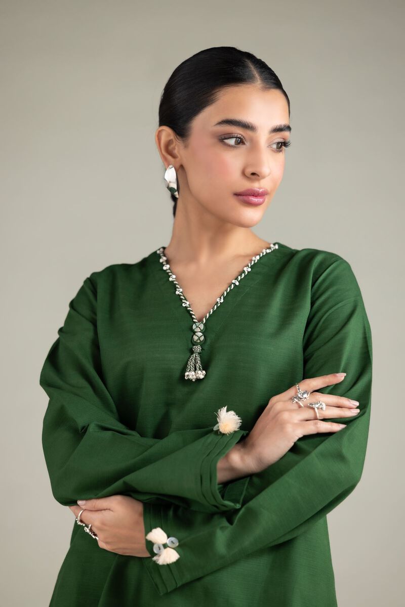 Dyed | Textured Cotton | Short Tassel Kurta | USD 35.00