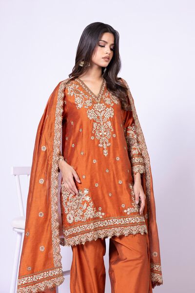Embroidered | Viscose Polyester Net | Kurta | USD 35.00