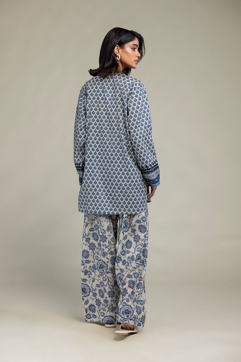 Embroidered | Cambric | Blue Cambric Kurta | USD 40.00