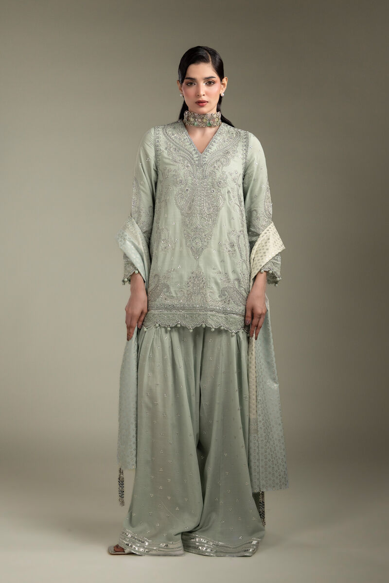Embroidered | Raw Silk | 3-Piece Co-ord Set | USD 210.00