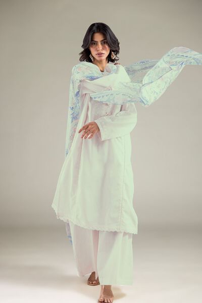 Embroidered | Cotton Dobby | Tailored 3-Piece Set | USD 65.00