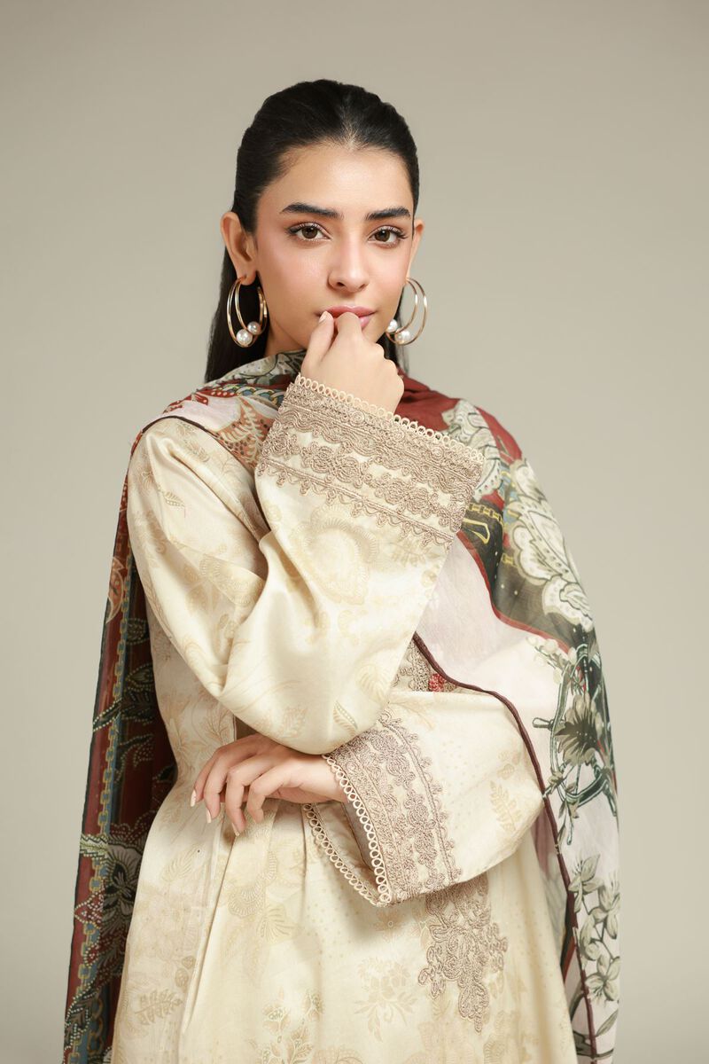 Embroidered | Satin | 3-Piece Tailored Suit | USD 75.00