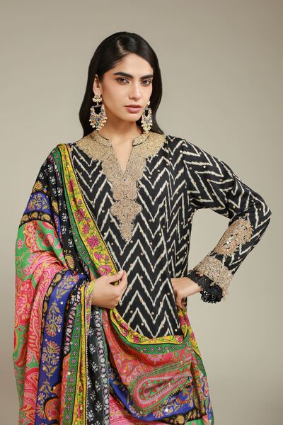 Embroidered | Raw Silk | 3 Piece Co-ord Set | USD 145.00