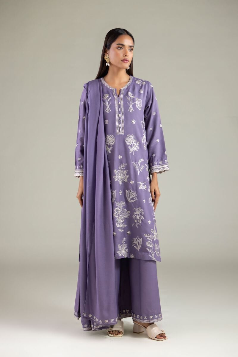 Embroidered | Raw Silk | Floral Thread Work Dupatta | USD 40.00