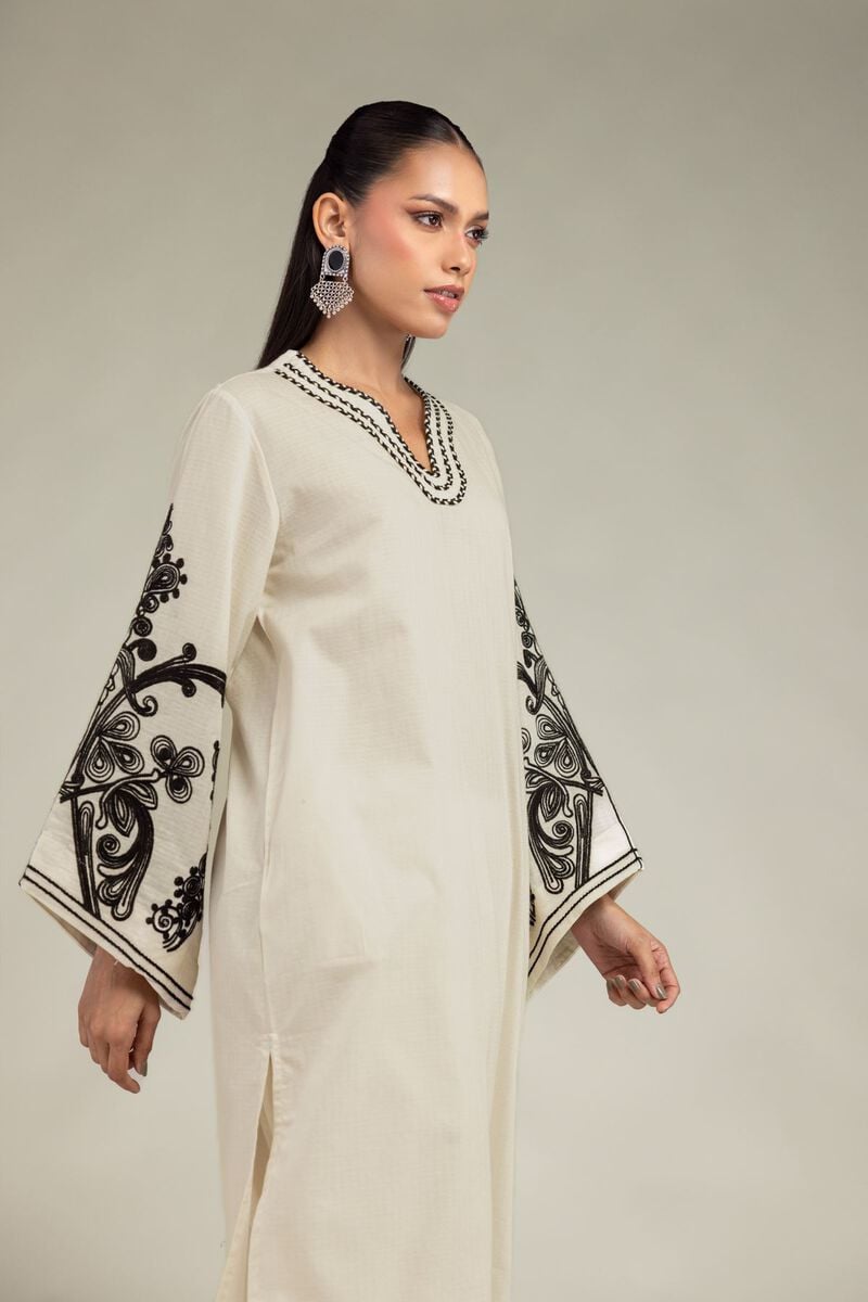 Embroidered | Cotton Dobby | Floral Cotton Kurta | USD 40.00