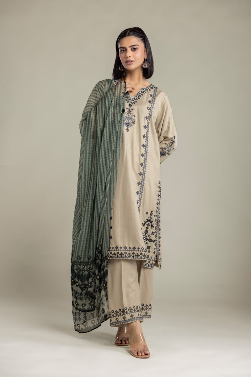 Embroidered | Raw Silk | 3 Piece Tailored | USD 105.00