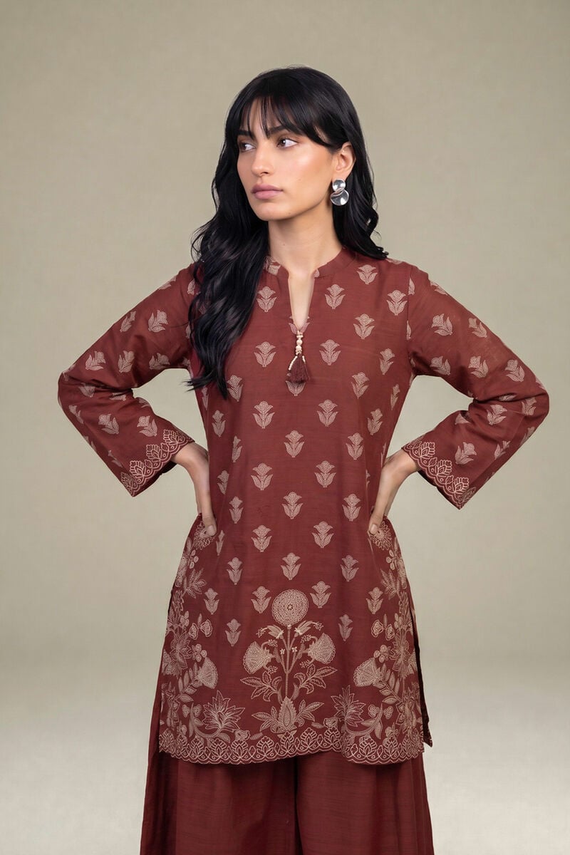 Printed | Light Khaddar | Floral Printed Kurta | USD 40.00