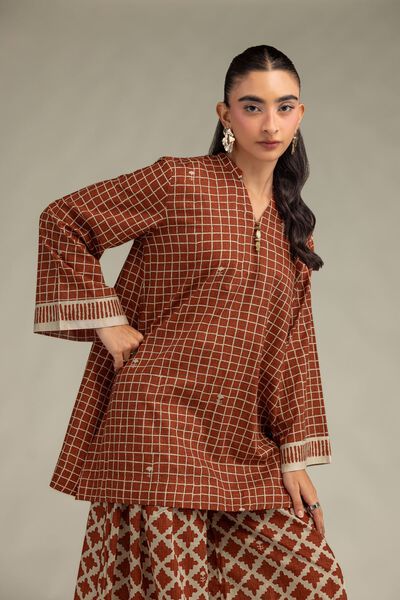 Printed | Cambric | Cambric V-Neck Kurta | USD 35.00