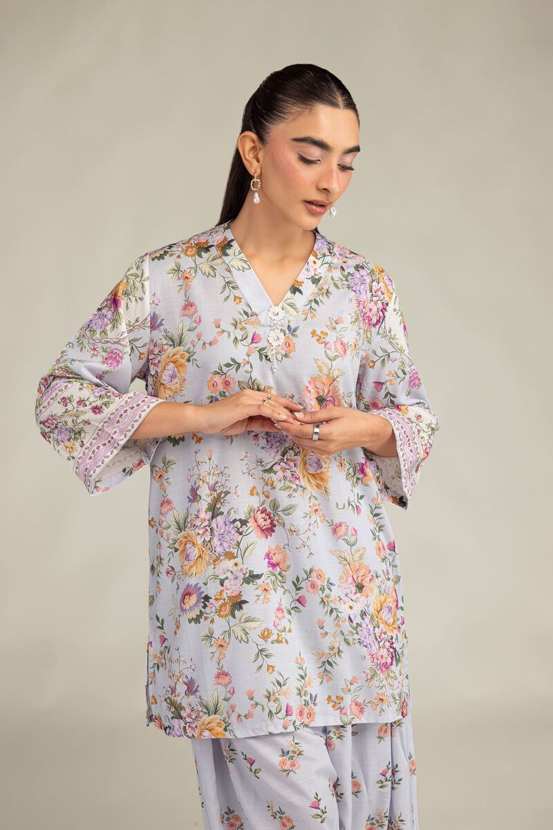 Printed | Raw Silk | Short Floral Kurta | USD 40.00