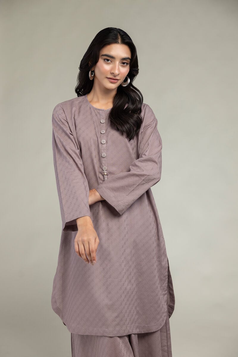 Dyed | Cotton Dobby | Cotton Longline Kurta | USD 35.00