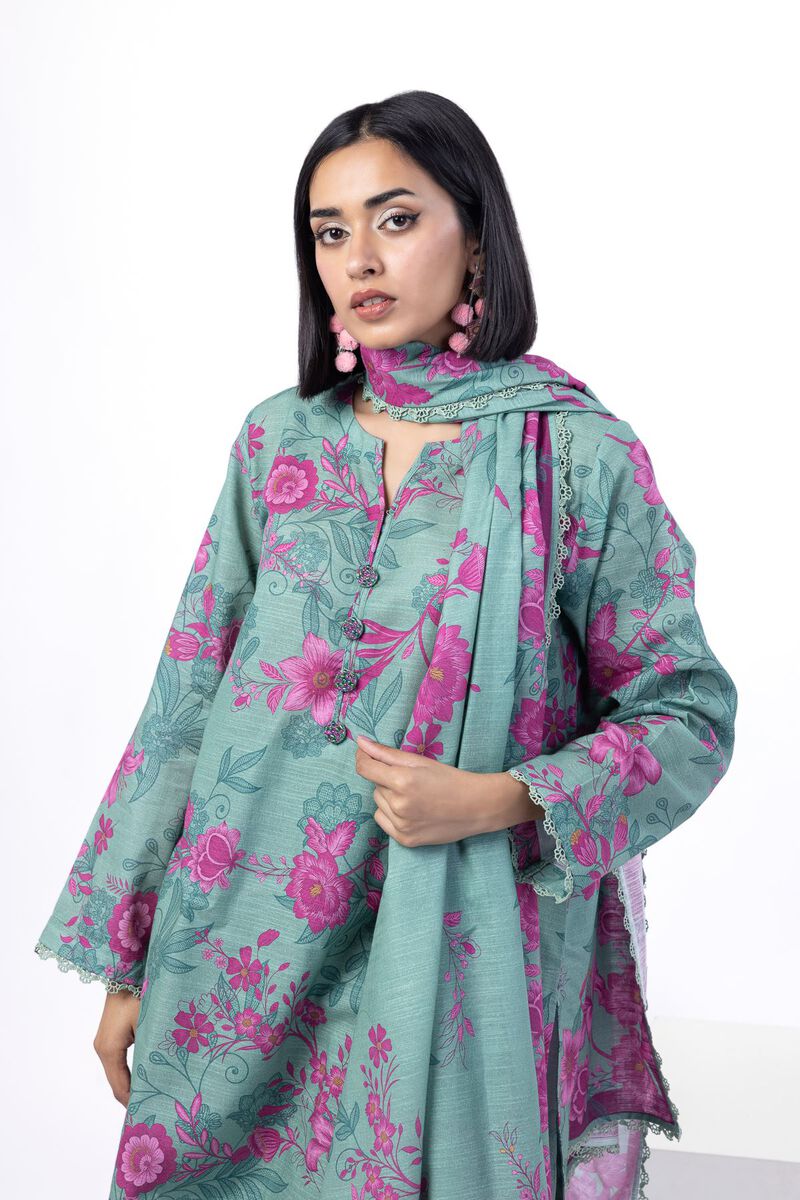 Printed | Textured Cotton | Tailored 3 Piece | USD 45.00