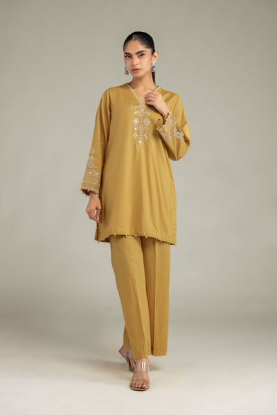 Embroidered | Cambric | Cambric Solid Pants | USD 30.00