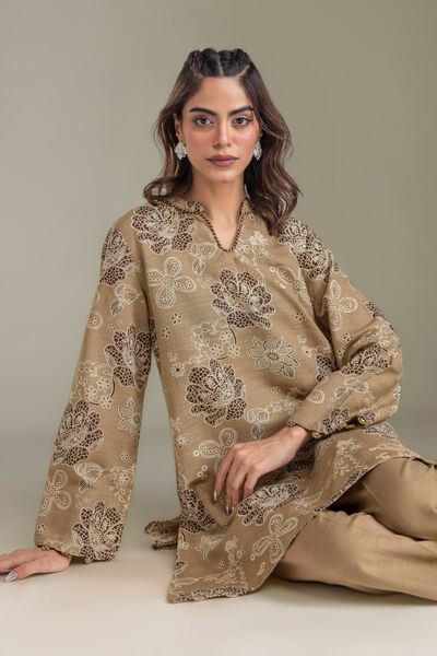 Printed | Light Khaddar | Floral Khaddar Kurta | USD 35.00