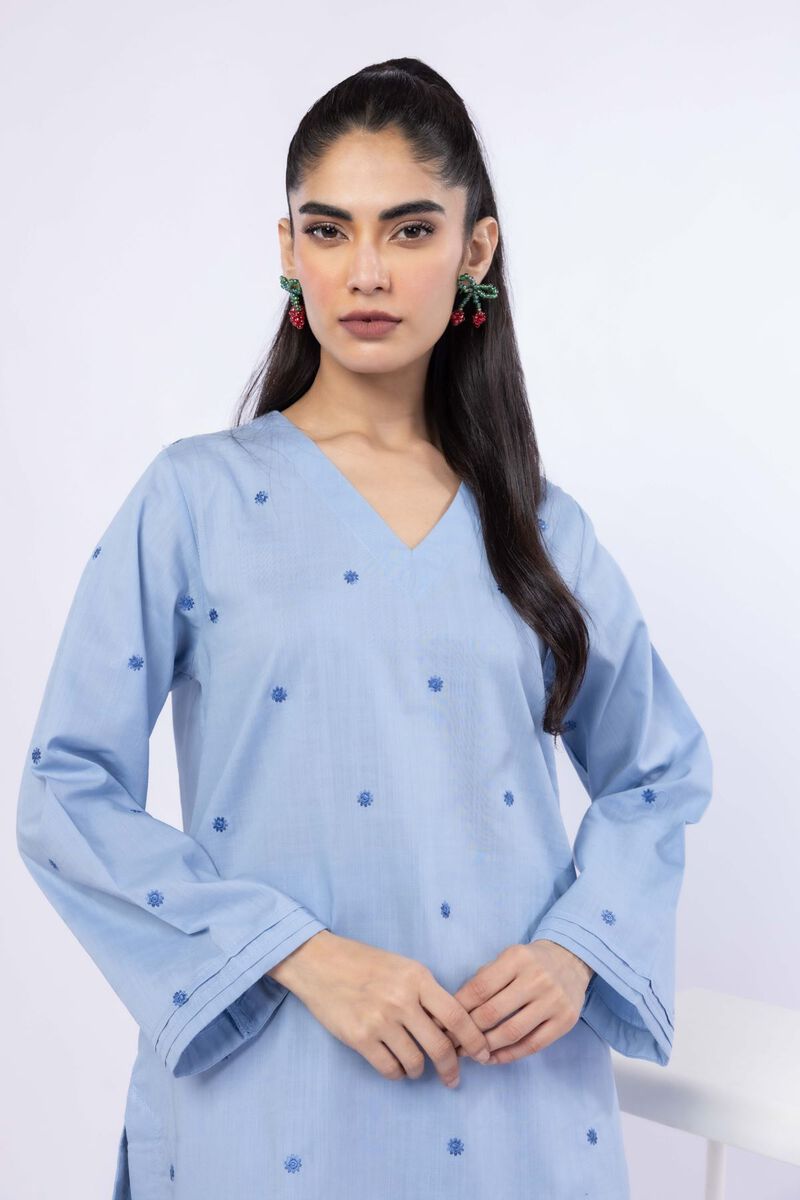 Embroidered | Crosshatch Poplin | Kurta | USD 12.50
