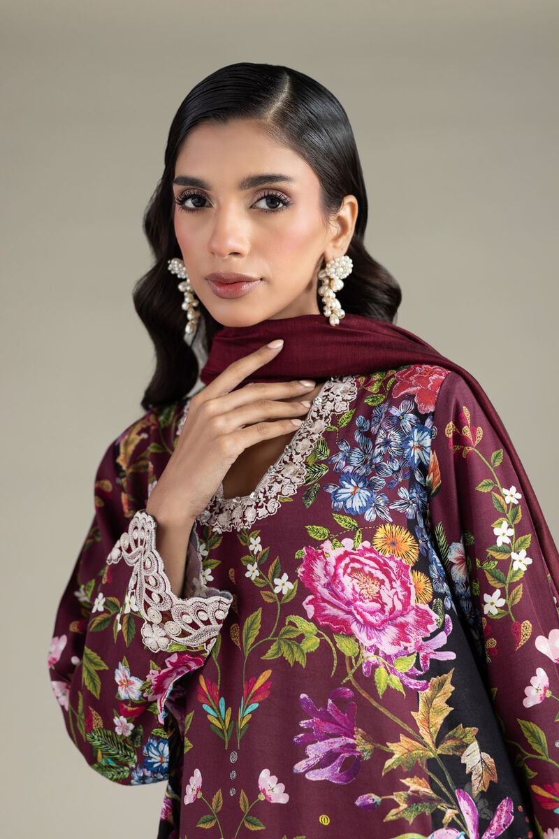 Embroidered | Raw Silk | Three-Piece Tailored Set | USD 85.00