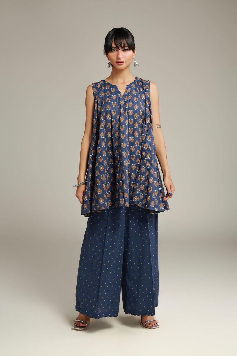 Printed | Cambric | Navy Cambric Pants | USD 30.00