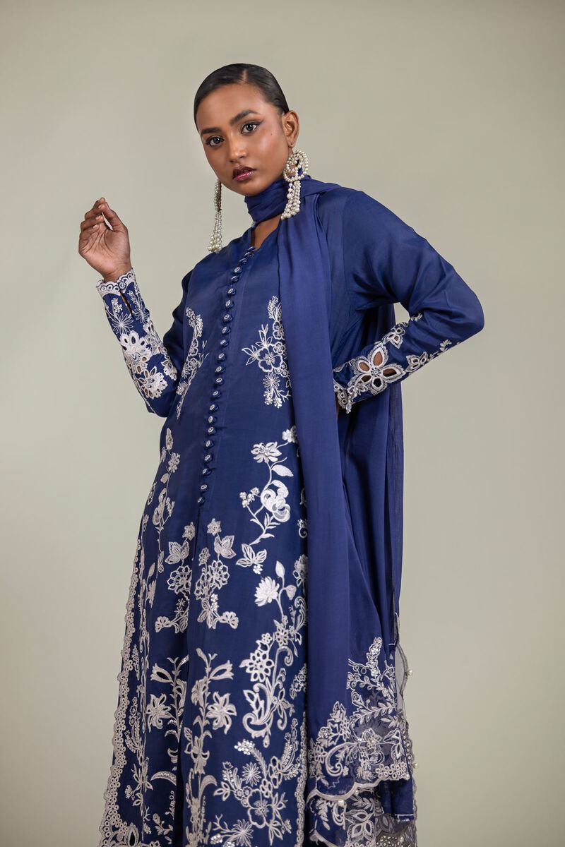 Raw Silk | 3-Piece Embroidered Suit | USD 180.00