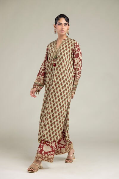 Embroidered | Raw Silk | Floral Silk Pants | USD 35.00