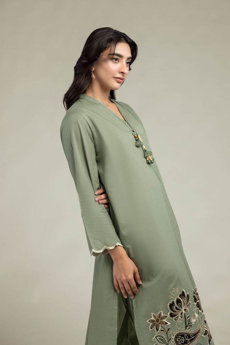 Cambric | Long V-Neck Kurta | USD 55.00