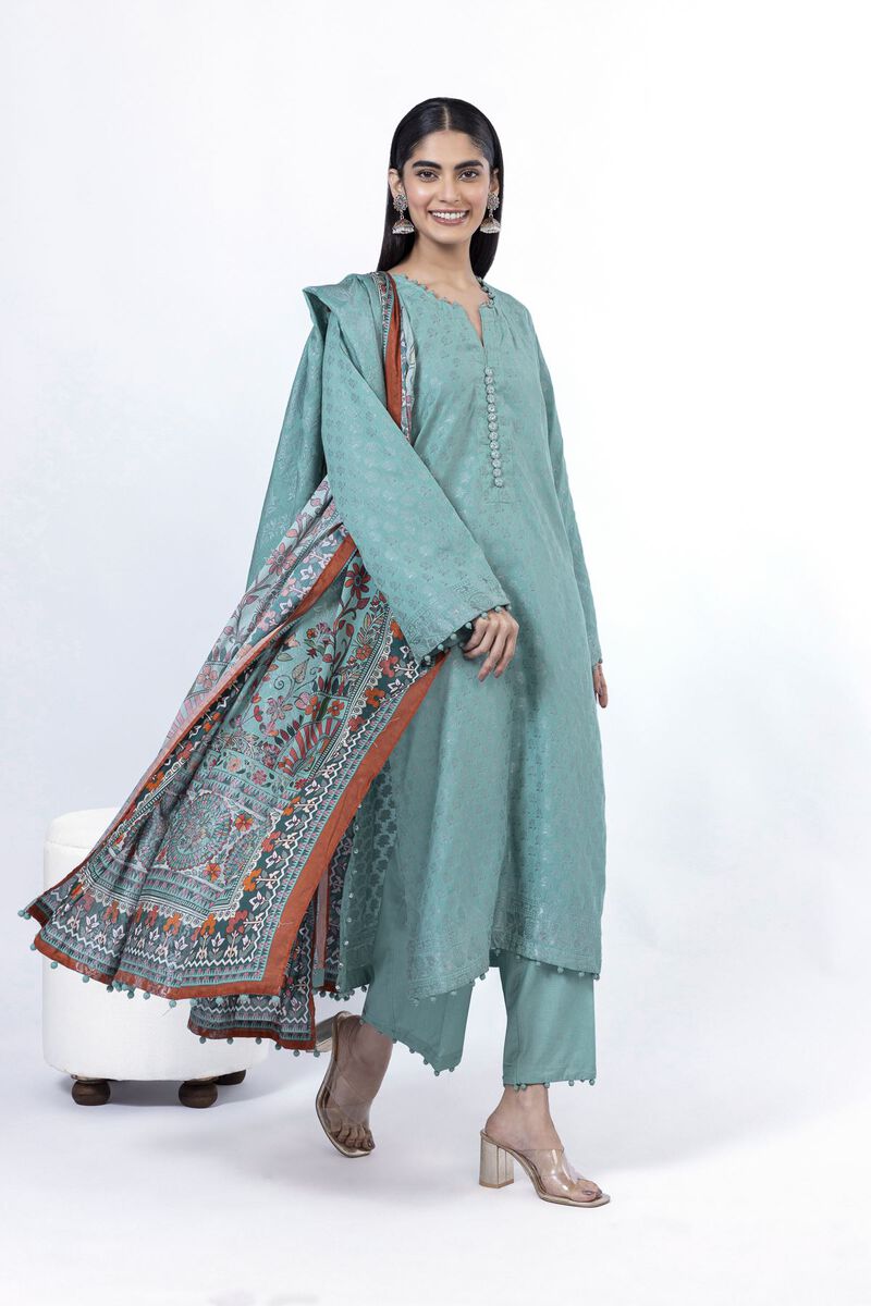 Printed | Jacquard | Tailored 3 Piece | USD 40.00