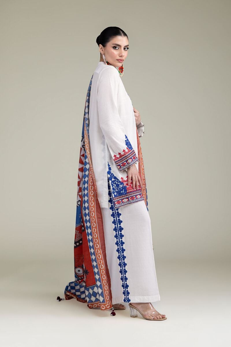Embroidered | Polyester Silk | Silk Geometric Dupatta | USD 30.00