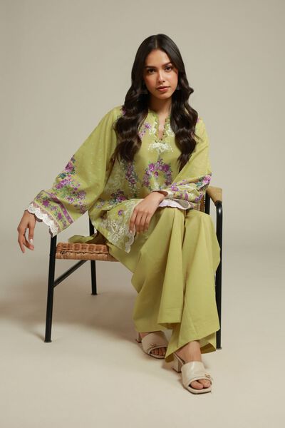 Printed | Cambric | Floral Lace Co-ords | USD 55.00