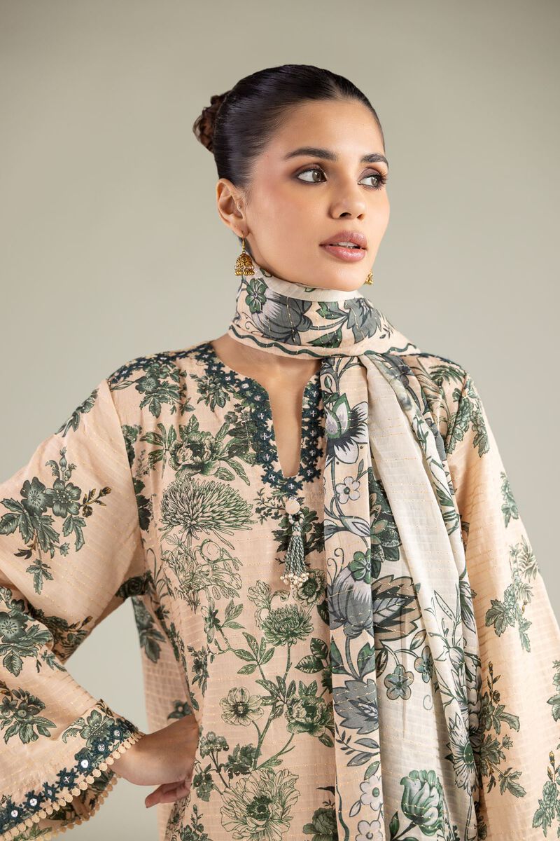 Embroidered | Mesuri Dobby | Tailored Floral 3-Piece | USD 70.00