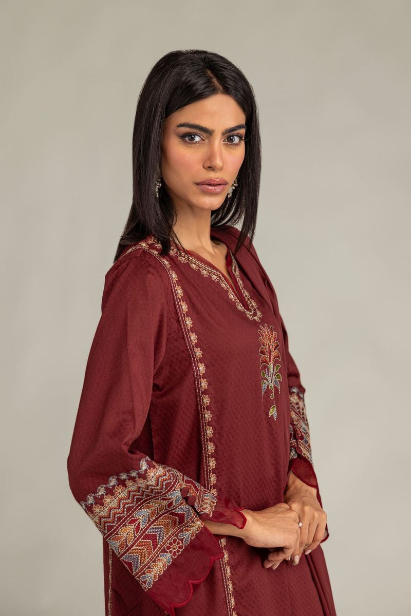 Embroidered | Cotton Dobby | Floral Cotton Kurta | USD 45.00